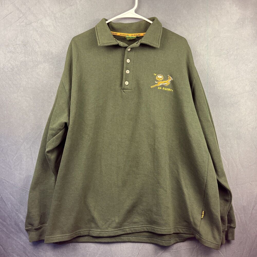 South African Rugby Pullover Sweatshirt Men Large Gazelle Vintage Football Union